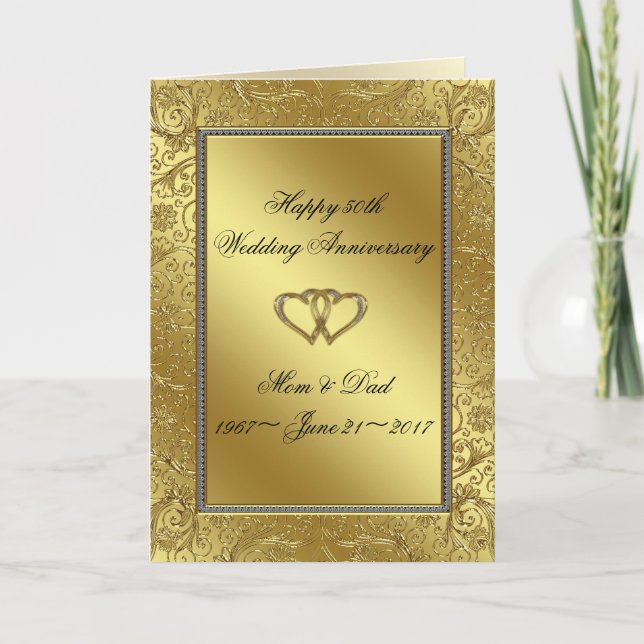 Tarjeta de saludo clásica del aniversario del Boda (Anverso)