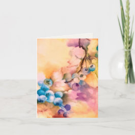 Tarjeta de saludo color azul-azul-pintada a mano