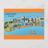Tarjeta de saludo colorida de Charleston SC