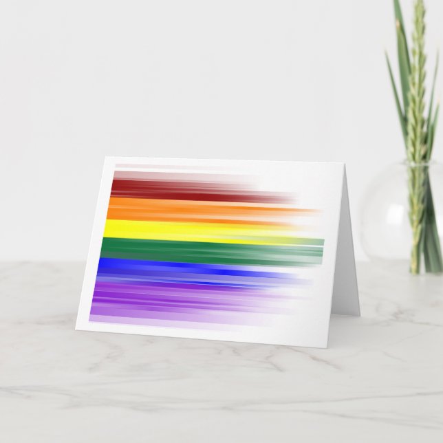 Tarjeta de saludo con bandera arco iris (Anverso)