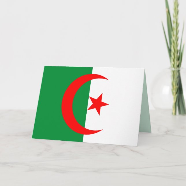 tarjeta de saludo con bandera de argelia (Anverso)