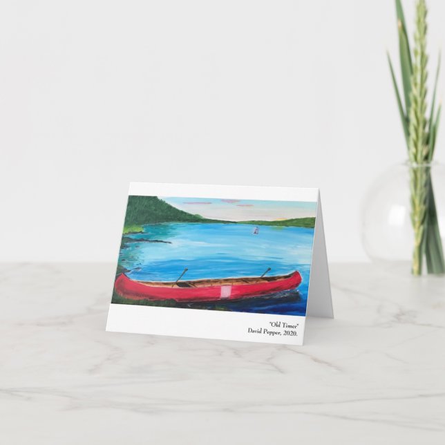 Tarjeta de saludo con canoa (Anverso)