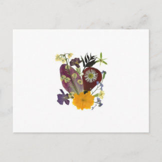Tarjeta de saludo con flores prensadas