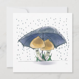 Tarjeta de saludo con hongos