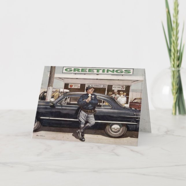 Tarjeta de saludo con Ilustracion de Cop de Guay V (Anverso)