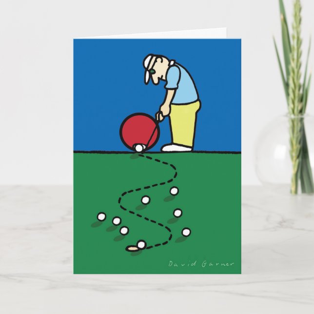 Tarjeta de saludo con ilustracion de golf (Anverso)