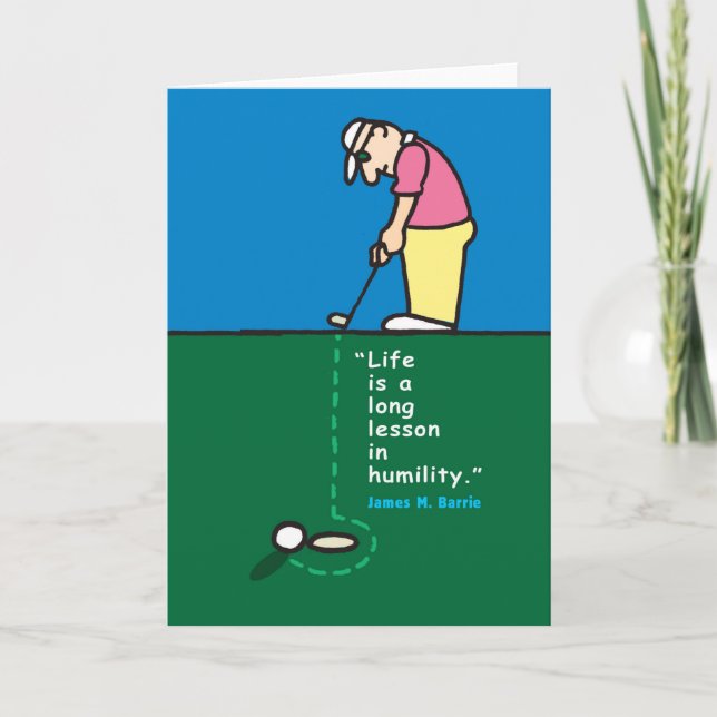 Tarjeta de saludo con ilustracion de golf (Anverso)