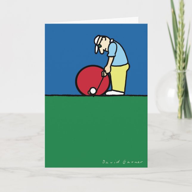 Tarjeta de saludo con ilustracion de golf (Anverso)