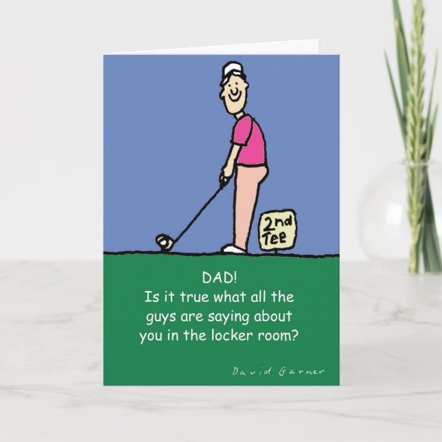 Tarjeta de saludo con ilustracion de golf (Anverso)