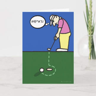 Tarjeta de saludo con ilustracion de golf