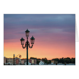 Tarjeta de saludo con lámpara de Venecia Italia