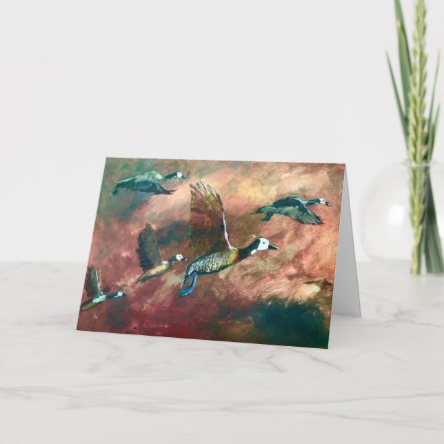 Tarjeta de saludo con pato para silbido de cara bl (Anverso)