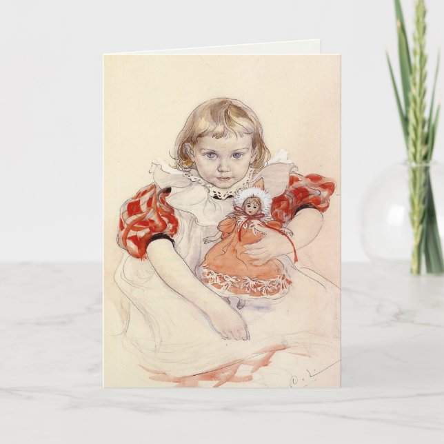 Tarjeta De Saludo Con Pintura Carl Larsson (Anverso)
