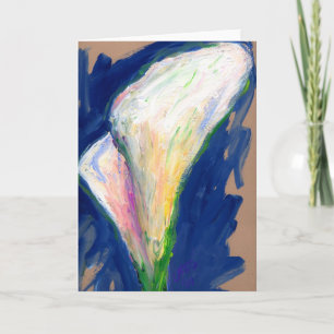 Tarjeta de saludo con pintura de flores Lily "Tuxe