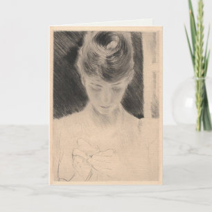 Tarjeta De Saludo Con Pintura De Paul Cesar Helleu