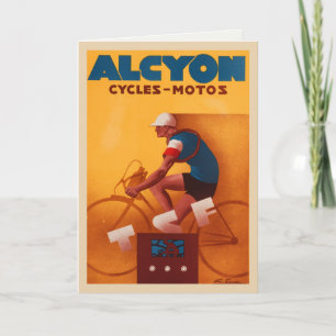 Tarjeta De Saludo Con Poster De Bicicleta Alcyon V