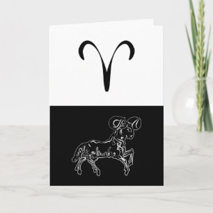 tarjeta de saludo con símbolo del zodiaco de Aries