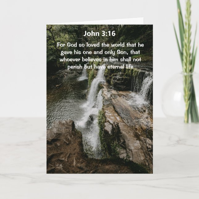 Tarjeta de saludo con versículo bíblico John 3:16  (Anverso)