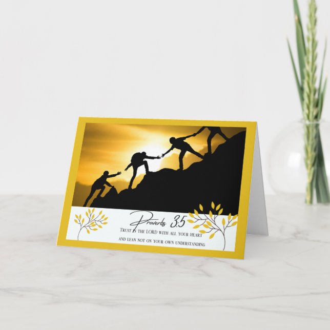 Tarjeta de saludo con versículo bíblico Proverbios (Anverso)