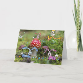 Tarjeta de saludo "¡CONEJITOS LOCOS!"