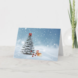 Tarjeta de saludo Corgi Navidades
