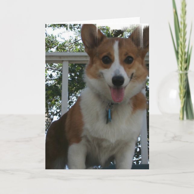 Tarjeta de saludo Corgi Puppy Dog (Anverso)