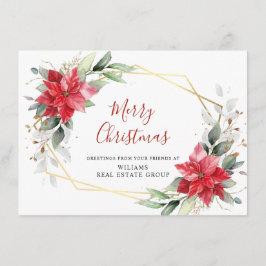 Tarjeta de saludo corporativa de Navidad con Poins