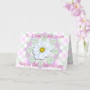 Tarjeta de saludo - Cosmos blancos - 2º aniversari