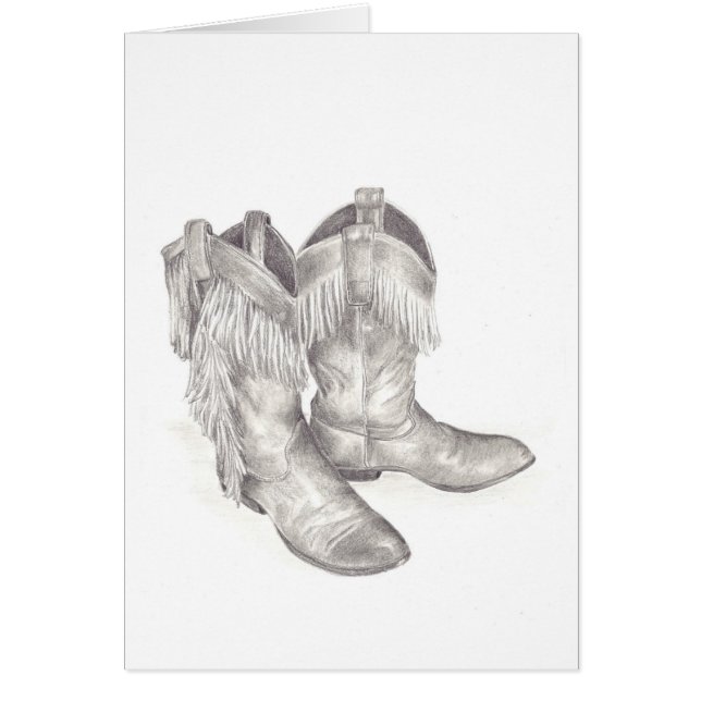 Tarjeta de saludo Cowboy Fringed Boots (Frente)