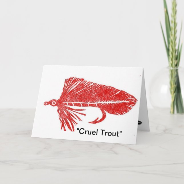 Tarjeta de saludo "Cruel Trout" Red Mutuka (Anverso)