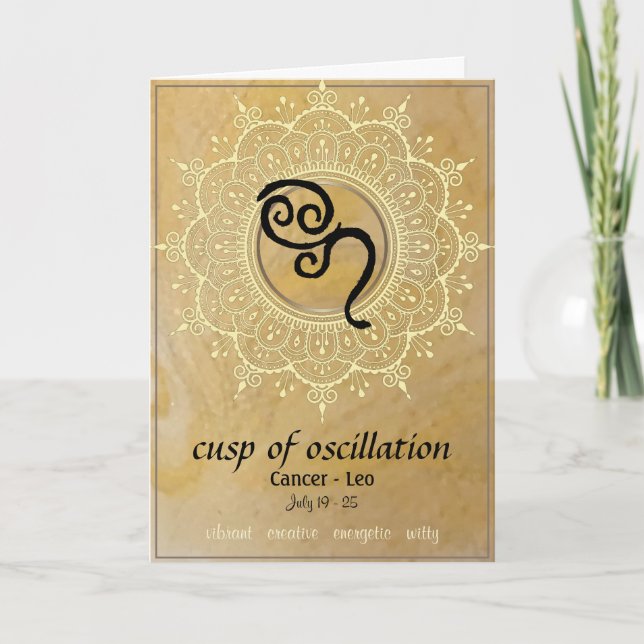 Tarjeta de saludo Cusp de Cancer-Leo (Anverso)