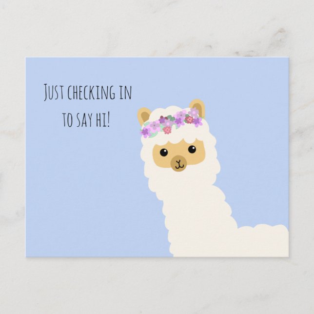 Tarjeta de saludo Cute Llama (Anverso)