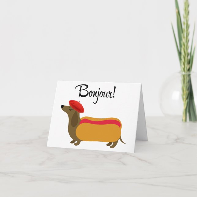Tarjeta de saludo Dachshund (Anverso)
