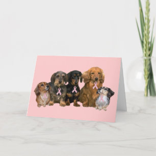 Tarjeta de saludo Dachshund Breast Cancer