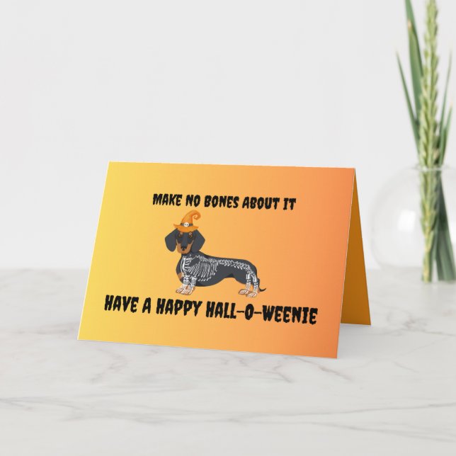 Tarjeta de saludo Dachshund Halloween (Anverso)