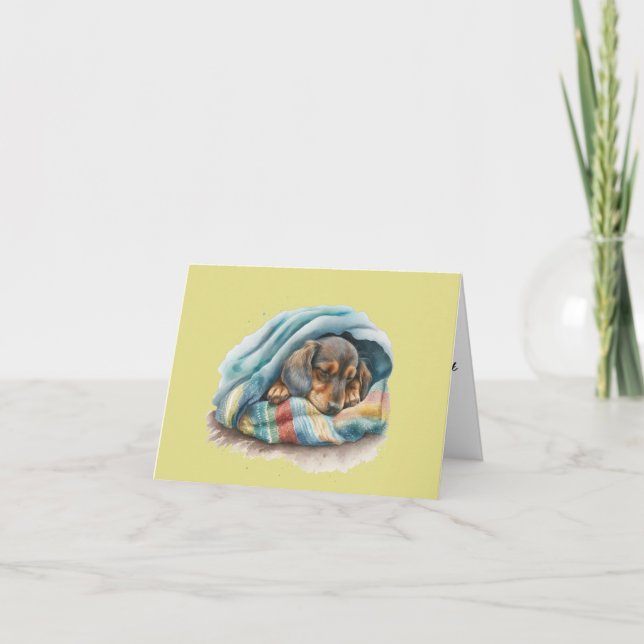 Tarjeta de saludo Dachshund Puppy Blank (Anverso)