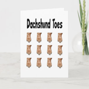 Tarjeta de saludo Dachshund Toes