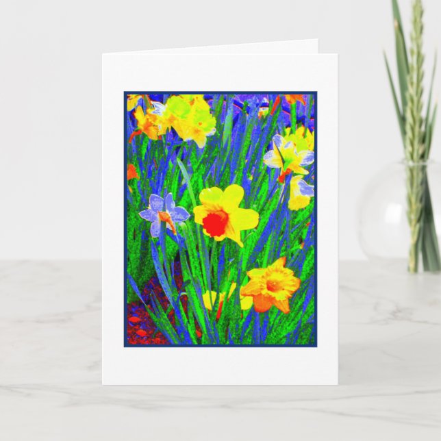 Tarjeta de saludo 'Daffodils de Pascua' (Anverso)