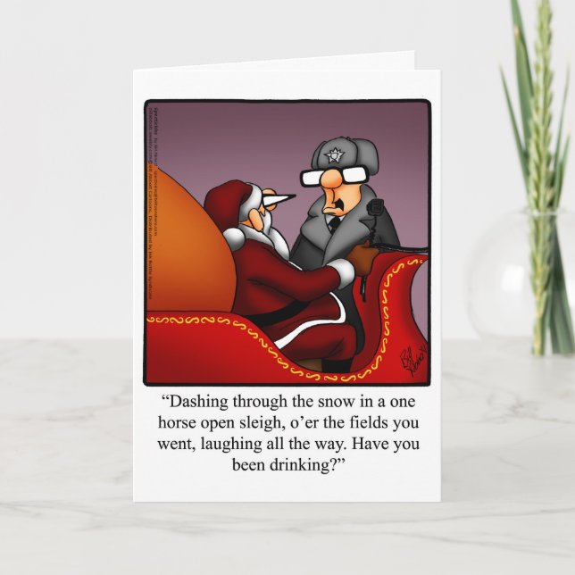 Tarjeta de saludo "Dashing Sleigh" de los Navidade (Anverso)