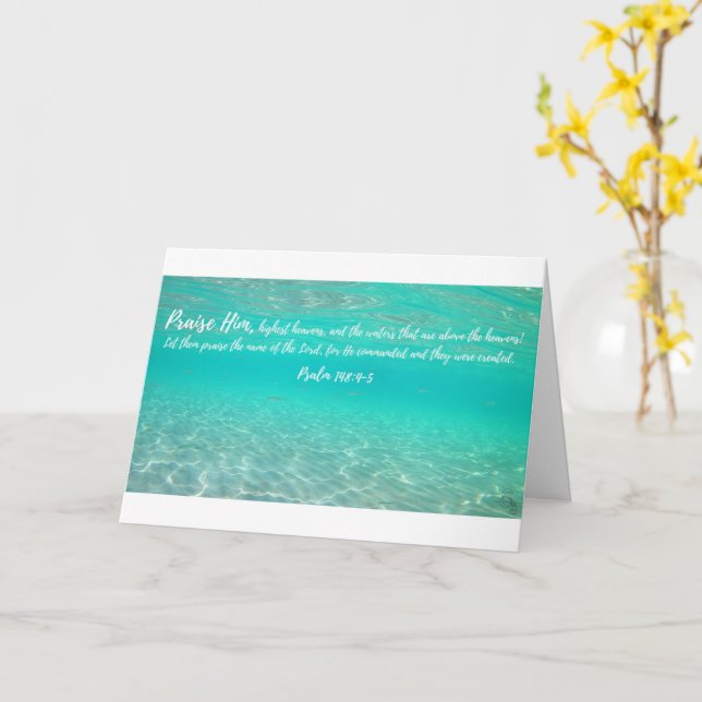 Tarjeta de saludo de 148:4-5 de la antigua Waters (flor amarilla)