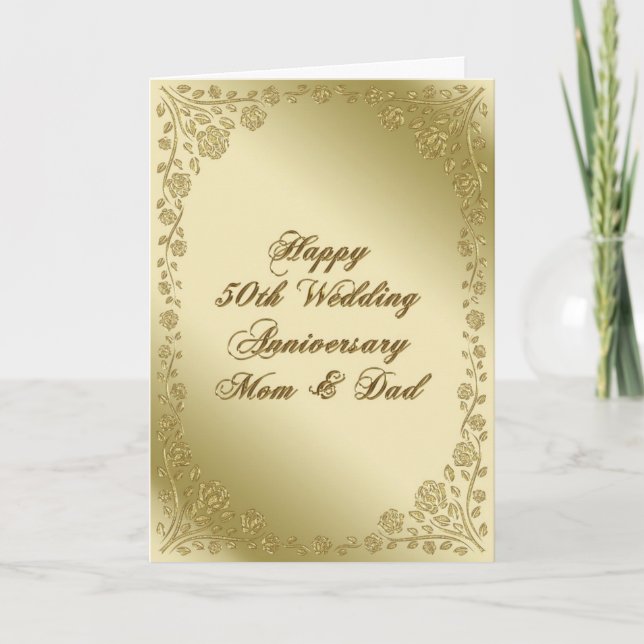 Tarjeta de saludo de 50° Aniversario del Boda (Anverso)