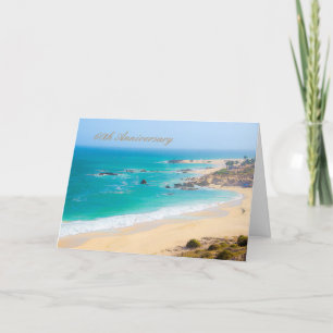 Tarjeta de saludo de 60 años con playa