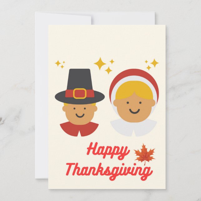 Tarjeta de saludo de Acción de Gracias (Anverso)