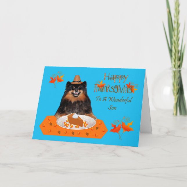 Tarjeta de saludo de Acción de Gracias al hijo (Anverso)