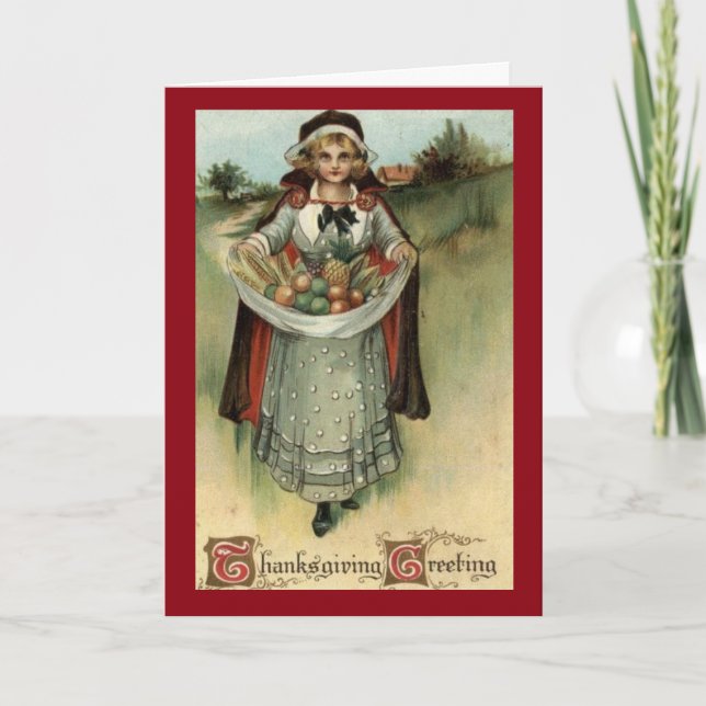 Tarjeta de saludo de Acción de Gracias de una pere (Anverso)