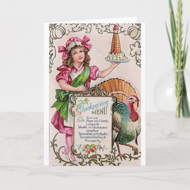 Tarjeta de saludo de Acción de Gracias de Victoria (Anverso)