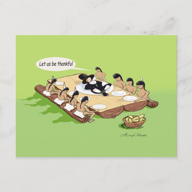 Tarjeta de saludo de Acción de Gracias para los na (Anverso)