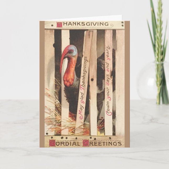 Tarjeta de saludo de Acción de Gracias para Turquí (Anverso)