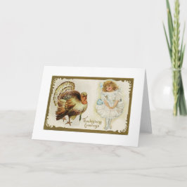 Tarjeta de saludo de Acción de Gracias Turquía y N