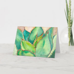 Tarjeta de saludo de acuarela Agave #2